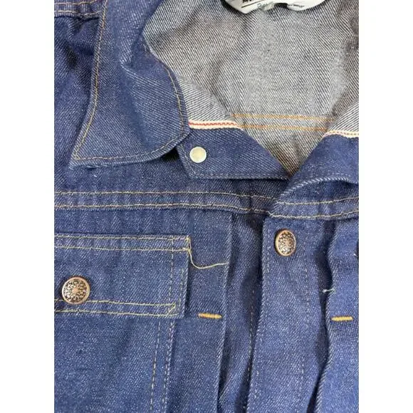 Vintage 60s JC Penney Selvedge Denim Trucker Jacket Boys Large Dark Wash Rare
